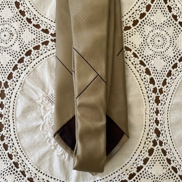 Valentino Cravatte silk tie tan & black rare - Picture 10 of 12